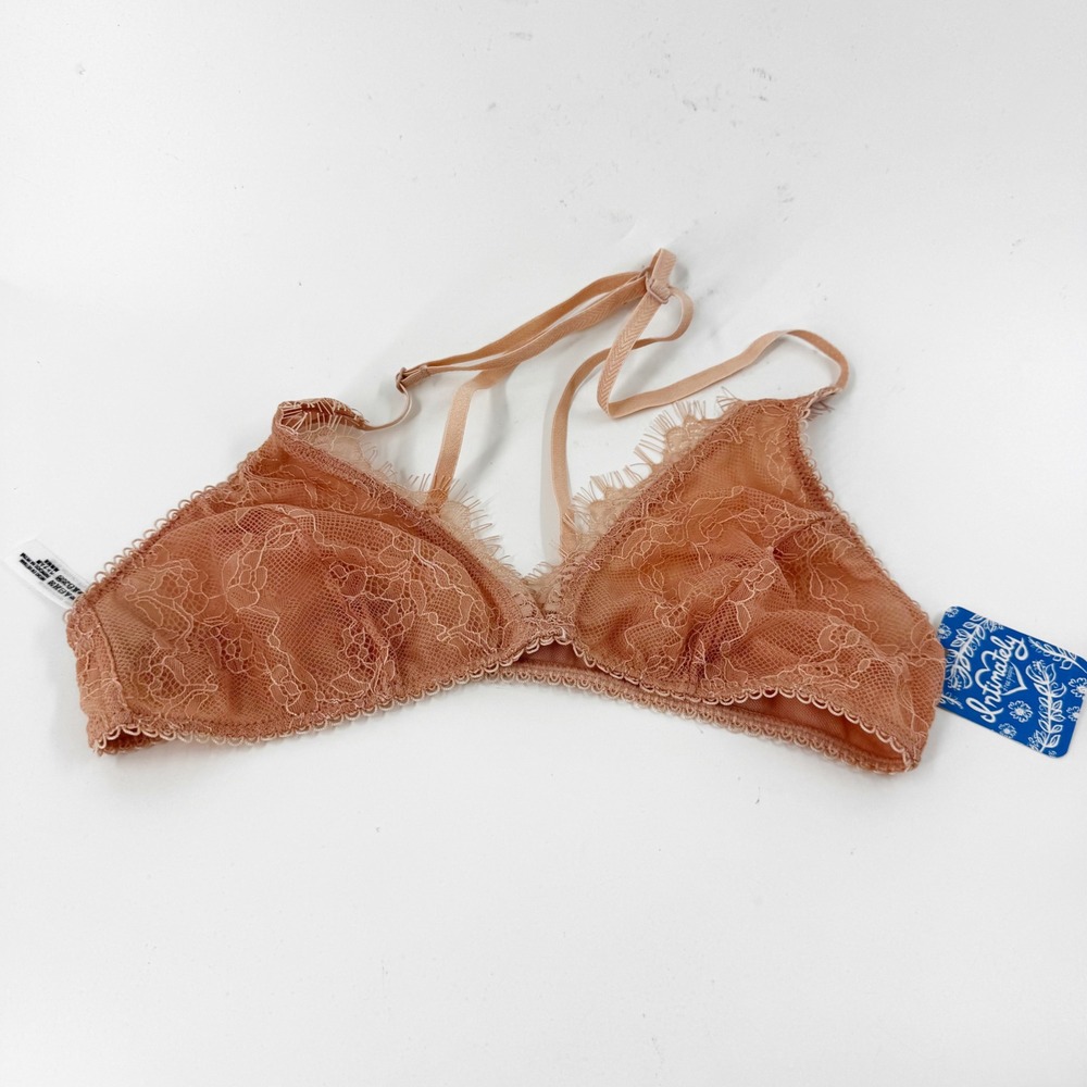 NWT Intimately Free People Lace Bralette Pink OB659919 Eyelash Trim XS New